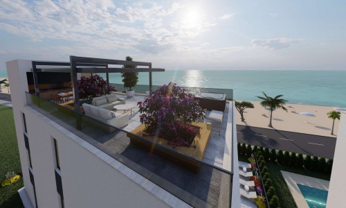 ZADAR - SUKOŠAN, luxusný apartmán s veľkou strešnou terasou (106,25 m2) hneď v prvom rade pri mori