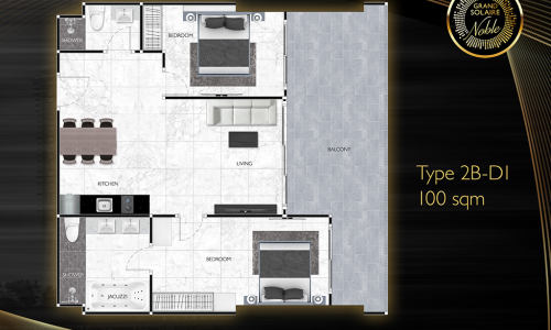 Vzorový 2 izbový apartmán 100 m², typ 2B-D