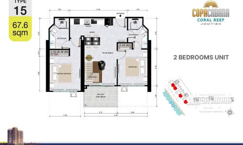 Vzorový 2 izbový apartmán 67,6 m², typ 15