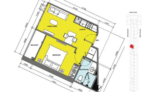 Vzorový 1 izbový apartmán 39 m², typ 14
