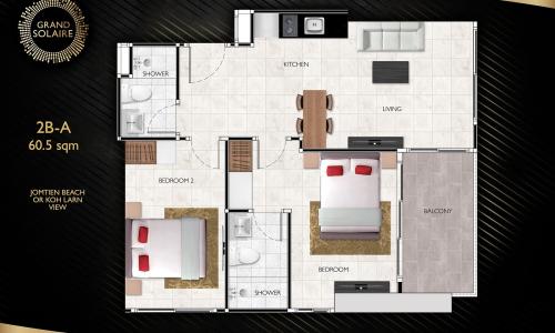 Vzorový 2 izbový apartmán 60,5 m², typ 2B-A