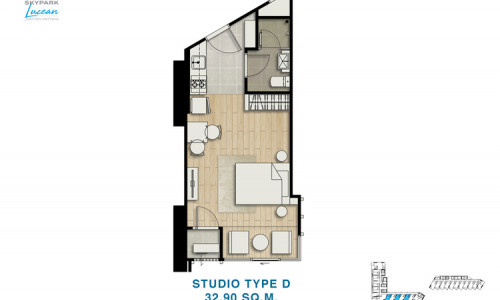 Vzorové štúdio 32,9 m², typ D