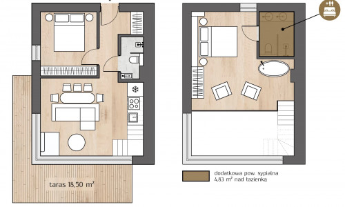 Treesna Lake Villa & Spa - vzorový 3 izbový apartmán 67,77 m²