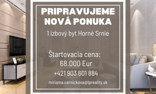 Útulný 1-izbový byt v tehle – ideálny na štart aj investíciu