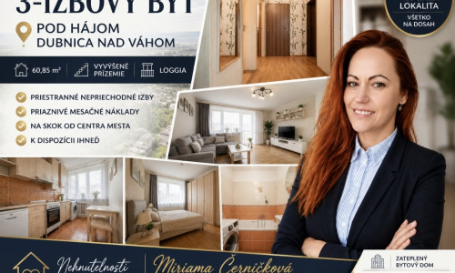 Priestranný 3-izbový byt | Pod Hájom, Dubnica nad Váhom