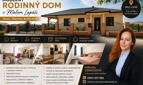 Moderný rodinný dom v Malom Lapáši blízko Nitry ⭐