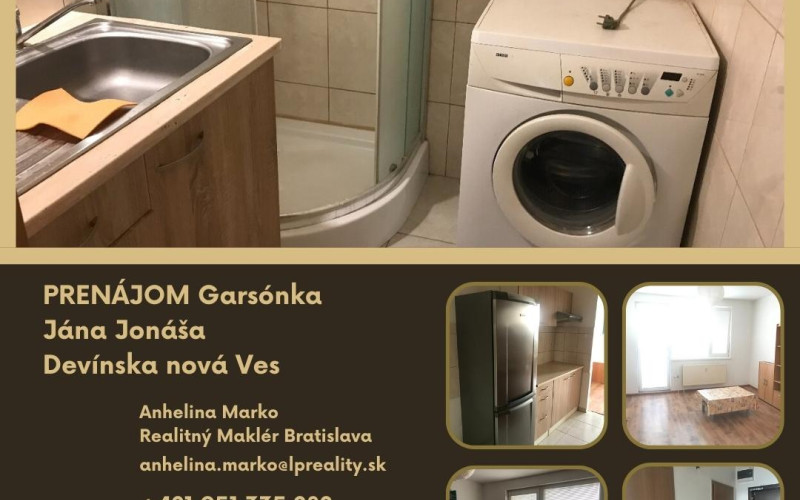 PRENÁJOM GARSÓNKA - JÁNA JONÁŠA DEVÍNSKA NOVÁ VES