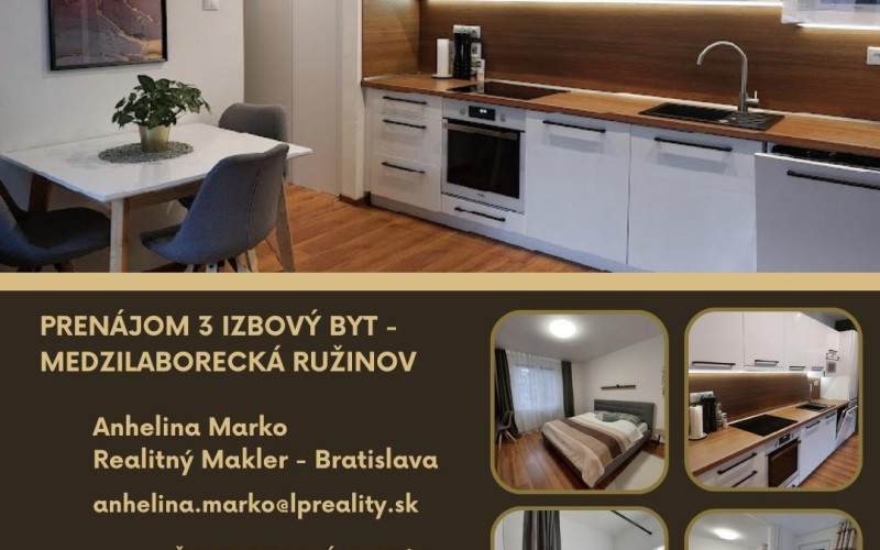 PRENÁJOM 3 IZBOVÝ BYT -  MEDZILABORECKÁ RUŽINOV