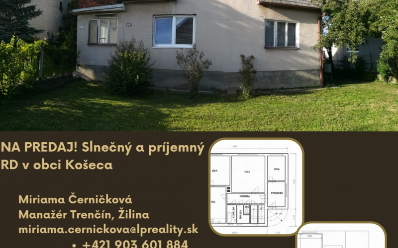 !Znížená cena! Slnečný a príjemný rodinný dom v obci Košeca