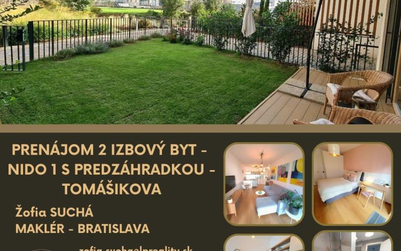 PRENÁJOM 2 IZBOVÝ BYT V NIDO S PREDZÁHRADKOU - TOMÁŠIKOVA - NOVÉ MESTO