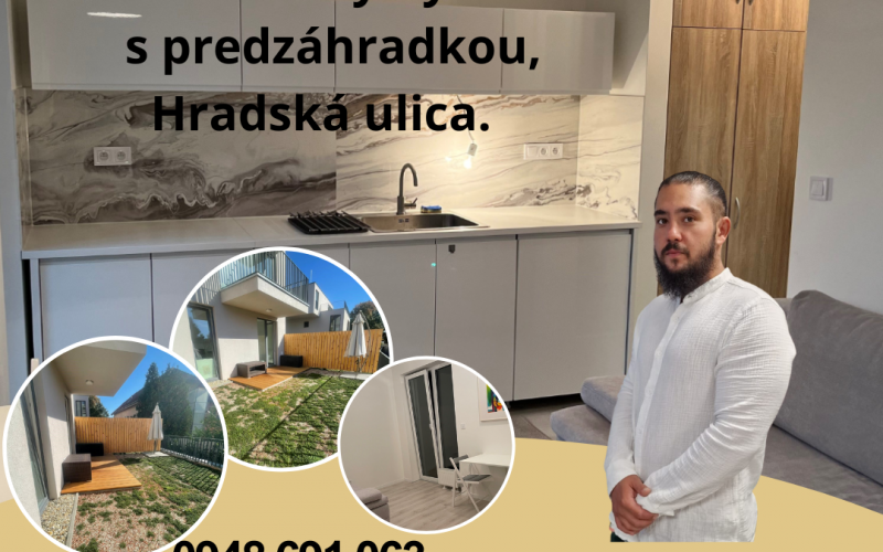 PRENÁJOM, NÁDHERNÝ, 1-IZBOVÝ BYT , PREDZÁHRADKA , VRAKUŇA, HRADSKÁ ULICA