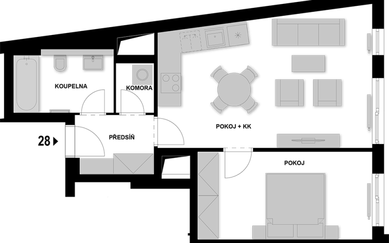 Rezidencia MAROLDKA - Ubytovacia jednotka 2+kk