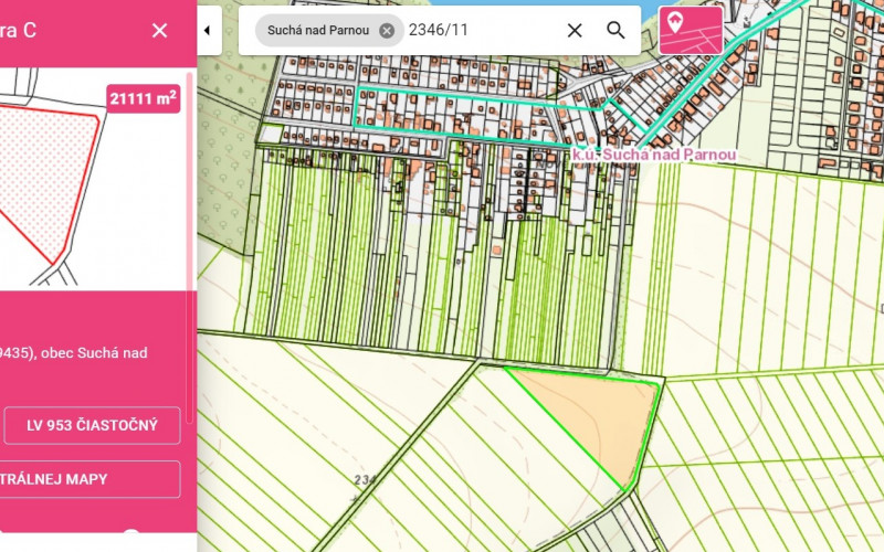 Na predaj záhrada v obci Sucha nad Parnou