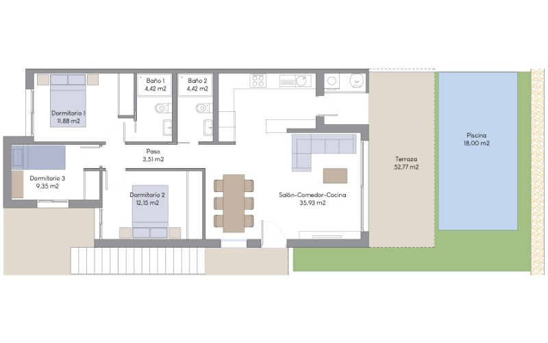 Mirador Hills Resort - apartmán 55, prízemie