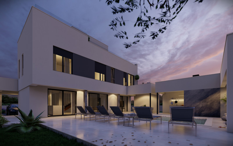 ZADAR - ZATON, luxusná dvojposchodová vila na pozemku 761 m2 s dvoma bazénmi