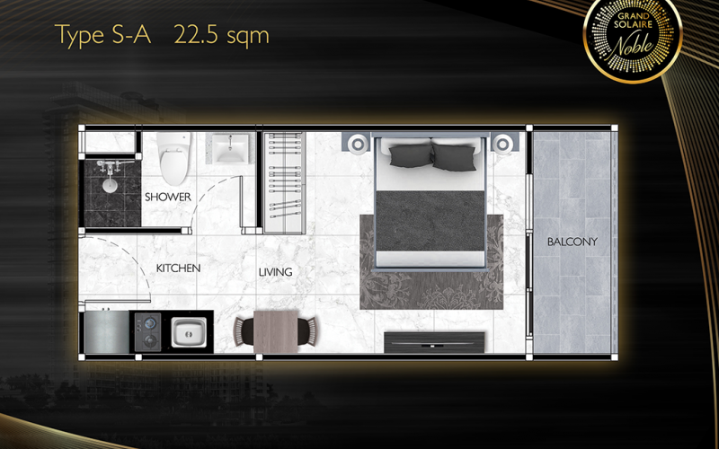 Vzorové štúdio 22,5 m², typ S-A