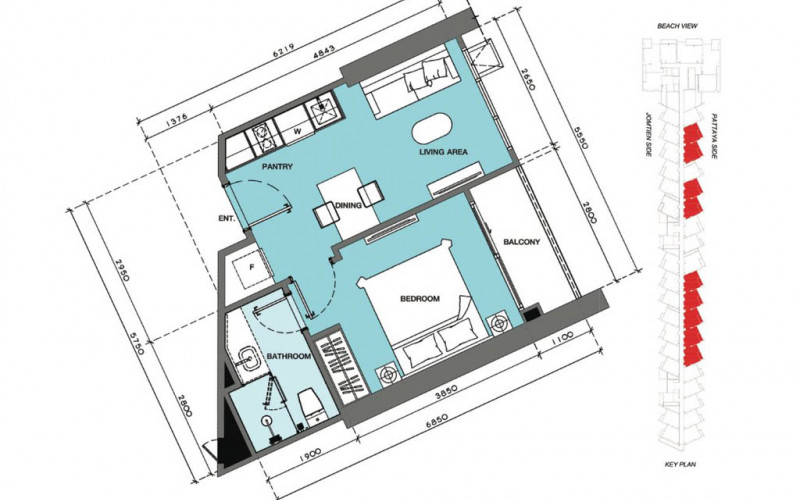 Vzorový 1 izbový apartmán 35 m², typ 10