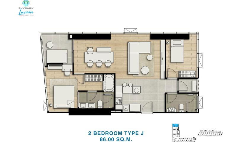 Vzorový 2 izbový apartmán 86 m², typ J