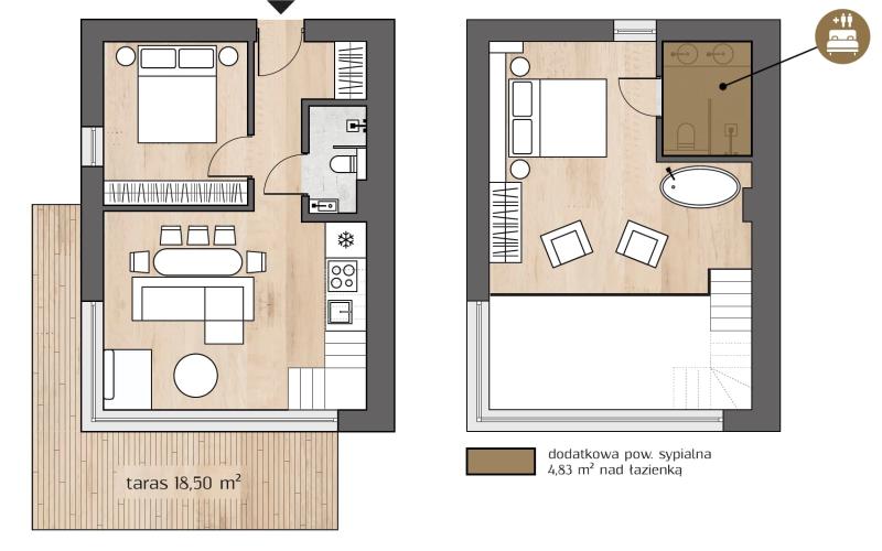 Treesna Lake Villa & Spa - vzorový 3 izbový apartmán 67,77 m²