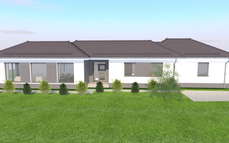 PREDAJ stavebný pozemok s projektom domu s úžitkovou plochou 105,77 m2 Rajka