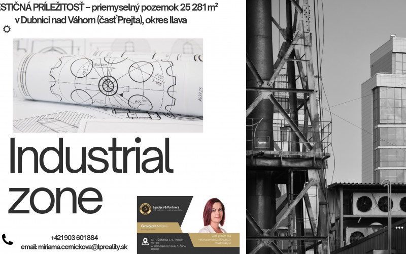 INVESTIČNÁ PRÍLEŽITOSŤ – priemyselný pozemok 25 281 m² v Dubnici nad Váhom (časť Prejta), okres Ilava