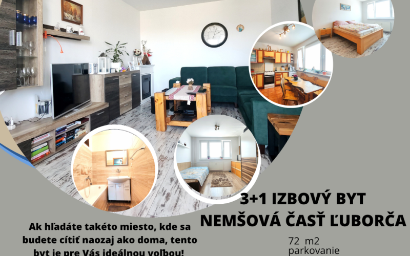 NOVÁ CENA! Útulný 3+1 byt s pozemkom v tichej časti Nemšovej – Ľuborča