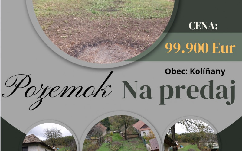 Na predaj stavebný pozemok v obci Kolíňany 1420 m2