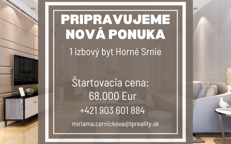 Útulný 1-izbový byt v tehle – ideálny na štart aj investíciu