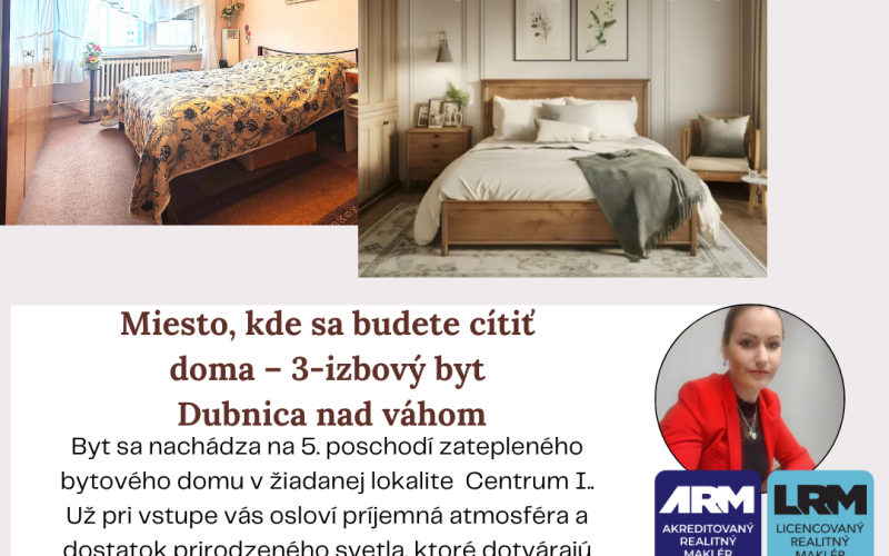 Bývanie v srdci Dubnice: 3-izbový byt 80 m² s dvoma balkónmi