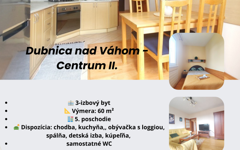 3i byt s atmosférou v centre mesta Dubnica nad Váhom
