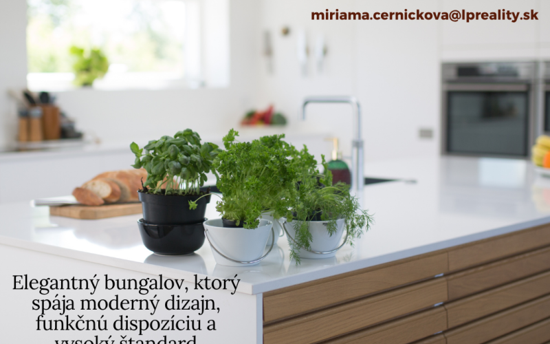 Pripravujeme do ponuky | Moderný bungalov na priestrannom 800 m² pozemku v pokojnej lokalite neďaleko Trenčína
