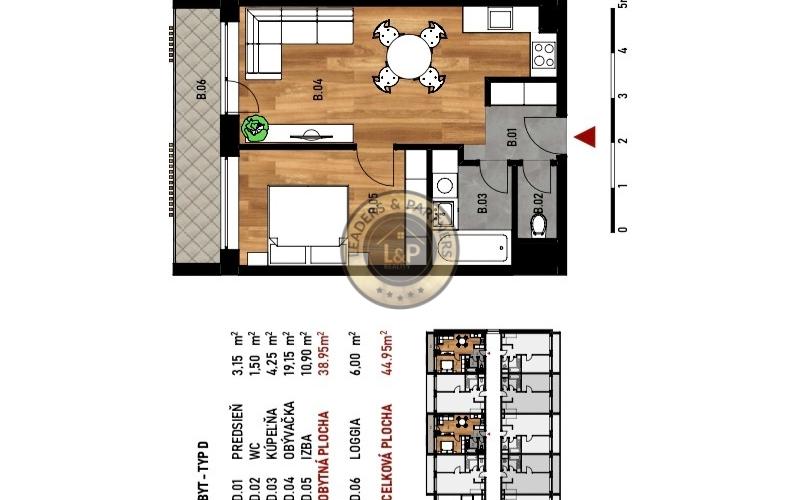 1,5 izbový byt Košice -Staré mesto, Bellova, holobyt