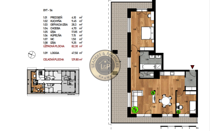 3 izbový byt Košice - Staré mesto, Bellova, novostavba