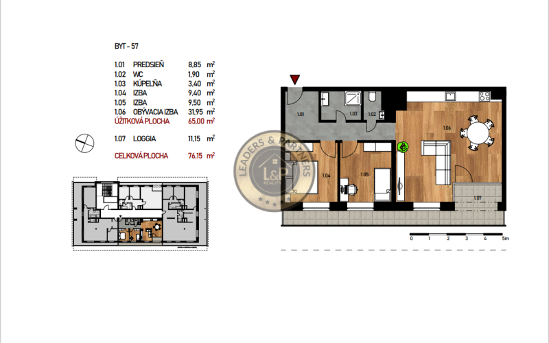 3 izbový byt Košice - Staré mesto, Bellova, novostavba