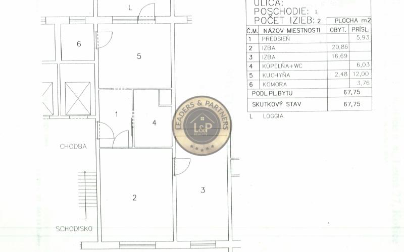 PREDANÉ! Veľký 2 izbový byt 68m2 Košice - Juh ul. Šoltésovej + loggia