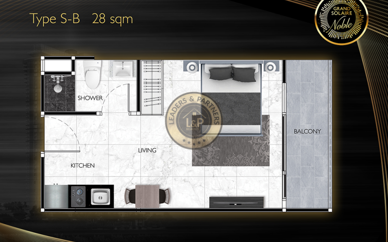 Vzorové štúdio 28 m², typ S-B