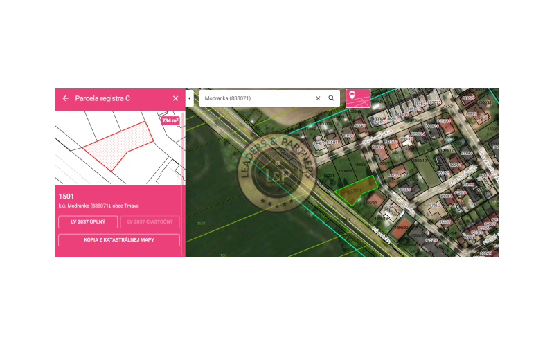 Na predaj stavebný pozemok  TT - Modranka LUX