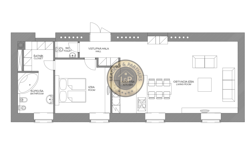 Jedinečný 2-izb. byt s výhľadom na mesto