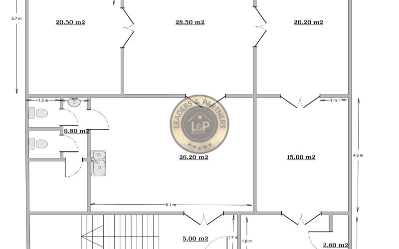 Na prenájom kancelária 180 m², Rooseveltova ul., Košice-Staré Mesto