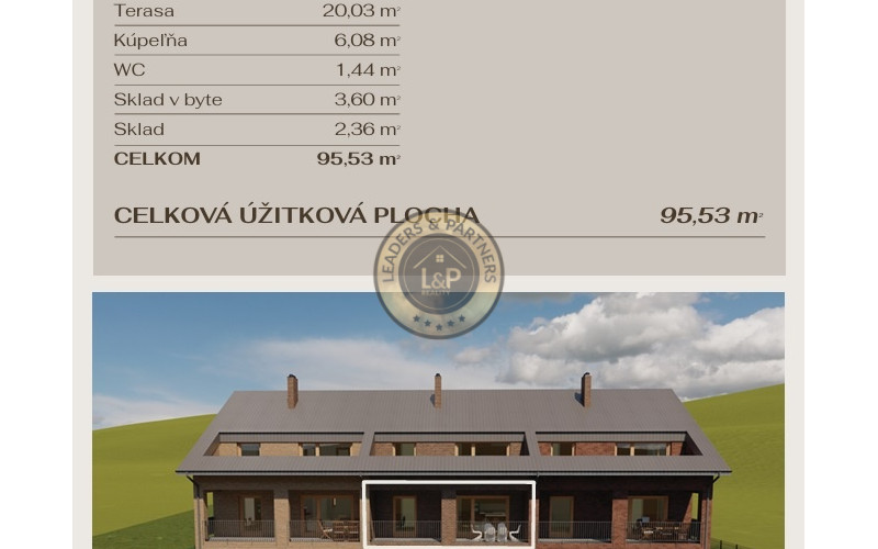 Na predaj–3-izbový byt vo výstavbe s terasou-Stará Ľubovňa