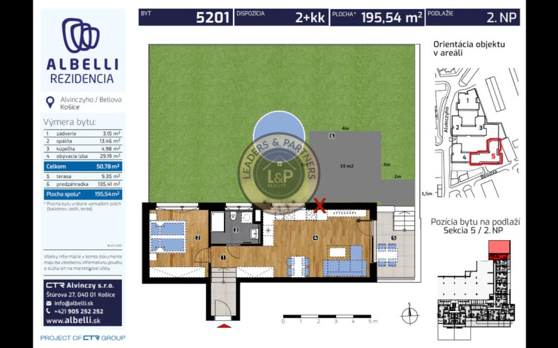 ALBELLI 2izbový byt, terasa, predzáhrada, parkovacie miesto