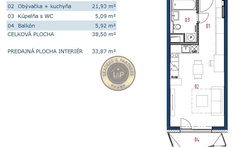 NA PREDAJ, 1-izb. byt v novostavbe ČEREŠNE